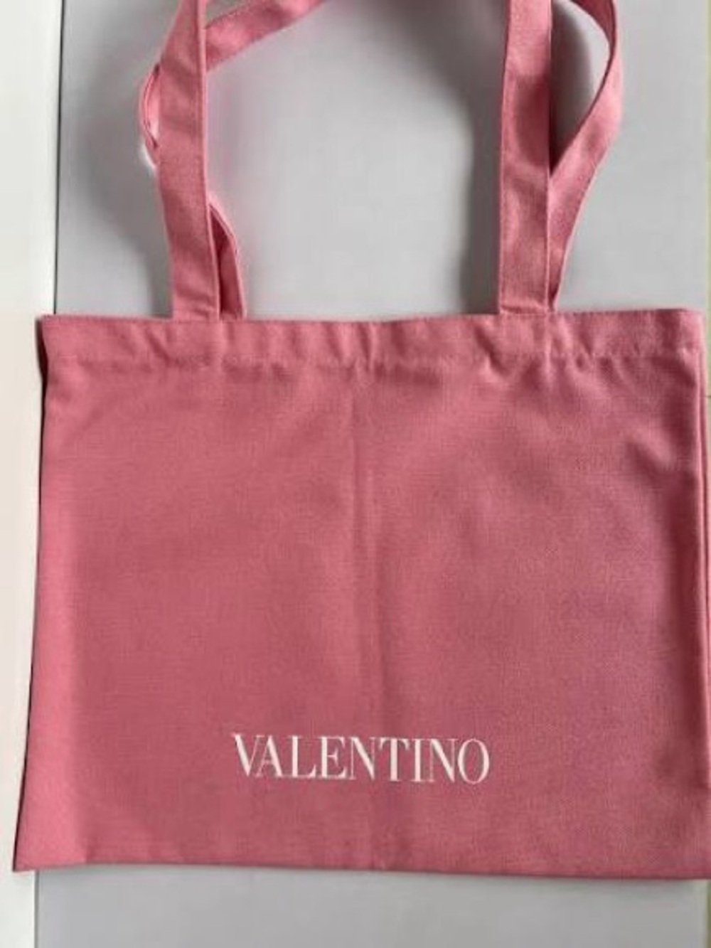 Valentino Rose Pink Logo Canvas Tote